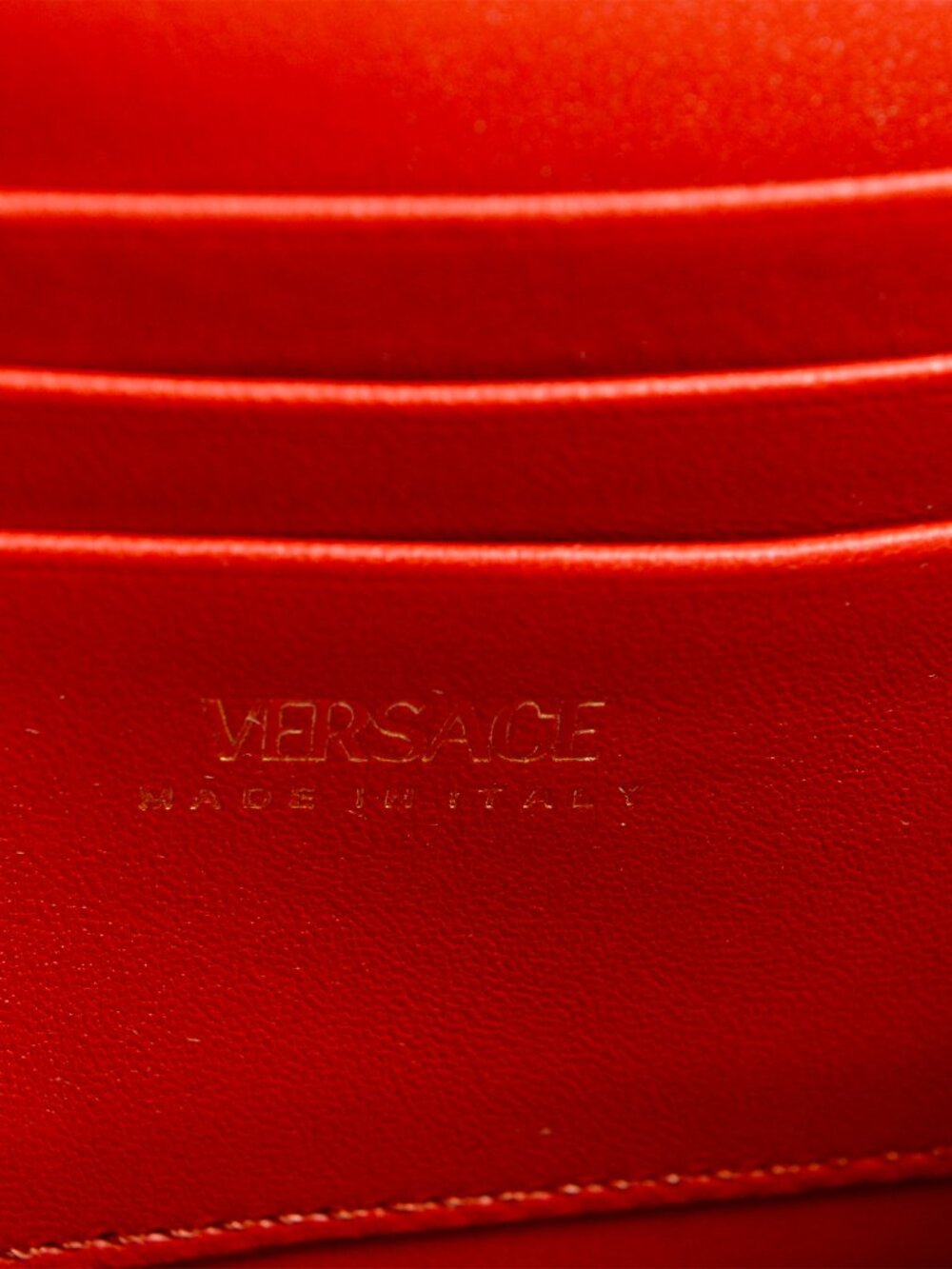 Versace Red 100% Leather Snake Skin Print Gold Medusa Chain Clutch Shoulder Bag - Picture 8 of 9